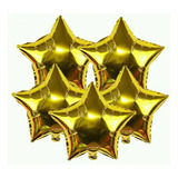 10 Balão Metalizado Estrela Dourado Metalizado