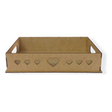 10 Bandejas P Mdf Cru Retangular Com Coração 26x16x6 Laser
