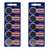 10 Baterias Pilhas Sony Cr 2032 Placa Mãe 3v Alcalina Alarme