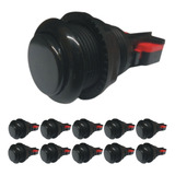 10 Botões Arcade Nylon Preto Com Micros