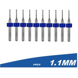 10 Brocas Metal Duro Micro Usinagem Router Cnc Pcb Pci 1,1mm