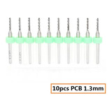 10 Brocas Micro Usinagem Router Cnc Pcb Pci 1.3 Mm