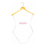 10 Cabide Silhueta Madeira Marfim Rose Gold