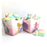 10 Cachepot De Papel Para Festa Doce Decoração Tema Sereia