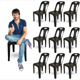 10 Cadeiras Plástica Reforçada Festa Lazer