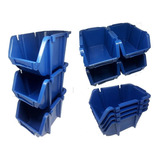 10 Caixas Bin Azul Nº7 Para Estante De Aço Kit 10 Unidade