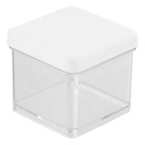 10 Caixinha Acrílica Lembrancinha - Tampa Branca - 5 X 5 Cm