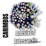10 Carimbos Adesivos Unhas Artesanais+kit Iniciante