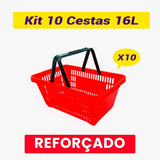 10 Cesta Plástica Supermercado Reforçada Cestinha Multiuso