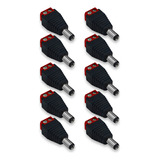 10 Conector Plug P4 Macho Câmera Segurança Fita Led Cftv