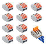 10 Conectores Elétrico Emenda Rápida Derivação Borne 3 Fios