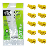 10 Conectores Rj45 Cat5e Furukawa + 10 Capas Snap In Amarela