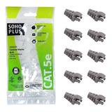 10 Conectores Rj45 Cat5e Furukawa + 10 Capas Snap In Cinzas
