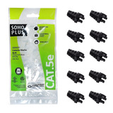 10 Conectores Rj45 Cat5e Furukawa + 10 Capas Snap In Pretas