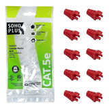 10 Conectores Rj45 Cat5e Furukawa + 10 Capas Snap Vermelhas