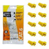 10 Conectores Rj45 Cat6 Furukawa Ez + 10 Capas Snap Amarela