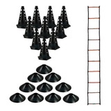 10 Cones Furado + 10 Pratos Funcional + 01 Escada Agilidade
