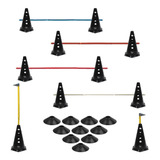 10 Cones Furados C/ 5 Barreiras + 10 Pratos Agilidade 
