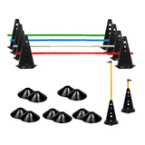 10 Cones Furados C/ 5 Barreiras + 10 Pratos Agilidade