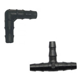 10 Conexão Cotovelo + 10 Te Para Microtubo 4mm 1/4 