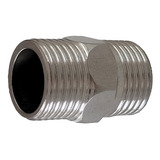 10 Conexão Niple 1/2 Rosca Macho Duplo Aço Inox 304 Bsp