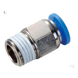 10 Conexão Pneumática Engate Rápido Reta Macho 1/4 Npt X 8mm