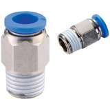 10 Conexão Pneumática Engate Rápido Reta Macho 1/8 Npt X 6mm
