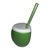 10 Copos Decorativo Com Canudo Festa Moana Coco Verde 300 Ml