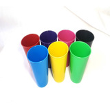 10 Copos Plásticos Coloridos 400 Ml Grande Festa, Lavável.