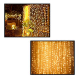 10 Cortina 300 Led Branco Quente Fixo 3mx2m Decoração Natal