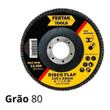10 Disco Flap 115mm (4 ½) Madeira/aço Cônico Grão 80 Fertak