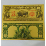 10 Dólares E.u.a. Bufalo Estampa Metálica