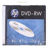 10 Dvd -rw Regravável 4.7gb 120min 4x Com Capa Slim Hp