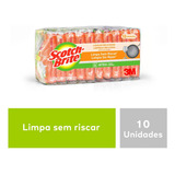 10 Esponja Scotch-brite Não Risca Limpeza Delicada Laranja 