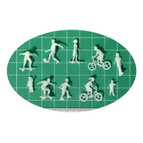 10 Figuras 1:87 1:100 Esporte Crianças Bicicleta S/ Pintar