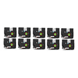 10 Fita Compatível Tze 231 Brother Pt-h105 Pt-h110 Pt-d210
