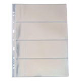 10 Folhas Cédulas Acetato 4 Divisões 32x24cm Porta Etiquetas