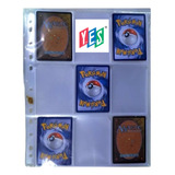 10 Folhas Plástica P/ Fichário Álbum Pasta Pokemon + 6 Cards