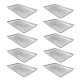 10 Formas Assadeiras Lisa 0,6mm Pão Doce Alumínio 58x70x3,5