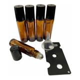 10 Frascos Âmbar Rollon 10ml Premium 01 Funil 1 Abridor