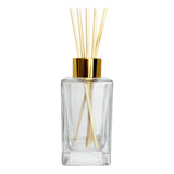 10 Frascos Difusor Retangular Vidro Luxo 150ml Com Varetas