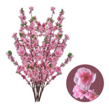 10 Galhos De Cerejeira Rosa Artificial 1,20m Planta 