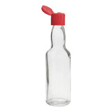 10 Garrafinhas De Vidro 60ml Molho Pimenta Tampa Flip Top