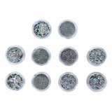 10 Glitter Encapsulado Flocado Pedrarias Caviar Strass Unhas Cor Hs-704