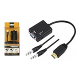 10 Hdmi Para Vga Com Áudio P2 Conversor Adaptador De Vídeo