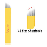 10 Laminas Pra Tebori Sourcil 12 Flex Chanfrada - Nf