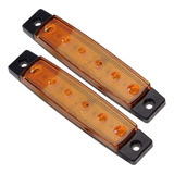 10 Lanterna Lateral Caminhão Trailer Barcos Baú - 6 Leds 12v