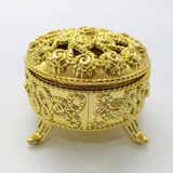 10 Lembrancinha Mini Porta Joias Dourado Redondo Festa Luxo