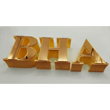 10 Letras Caixa Xps + Acrílico Espelhado Bronze 40cm Altura