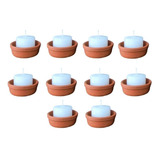 10 Mini Castiçal Vasinho De Barro Lembrancinha 8x3 Cm